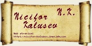 Nićifor Kalušev vizit kartica